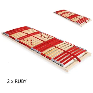 Coemo Lattenrost 2 Stück RUBY NV 7-Zonen 80 x 200 cm Lattenrahmen Kopfteil starr