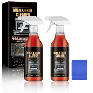 Oven Cleaner Spray, Backofen & GrillReiniger Set, Extra Starker Backofenreiniger, Oven & Grill Reiniger Spray für Dunstabzugshauben, Gasgrill, Edelstah, Küchen (2PC)