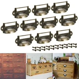 Antik Messing Etikettenhalter, Schublade Namenskartenrahmen und Schrank Ziehgriff für Schmuckschatulle, Apotheker Schublade Identifier, Retro Aktenkoffer Hardware, Eisen