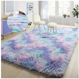 LuxusKollektion Hochflor-Teppich Teppich Langflor 140x180 cm Modern, rechteckig, Höhe: 15 mm bunt 140 cm x 180 cm x 15 mm