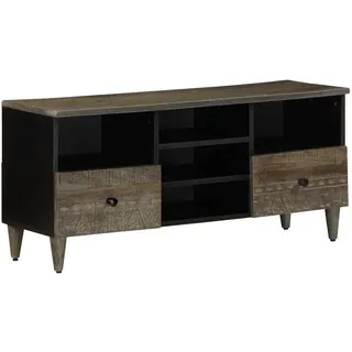 vidaXL TV-Schrank 100x33x46 cm Schwarz Massivholz