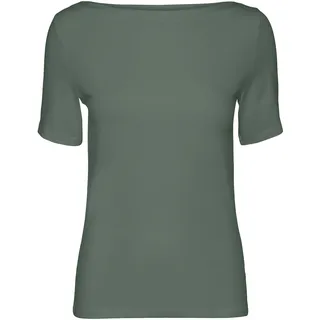 Vero Moda Damen T-Shirt mit U-Boot-Ausschnitt VMPANDA MODAL S/S Grün