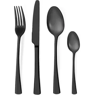 luxuskollektion Edelstahl 24-tlg. schwarz Matt