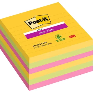 Post-it Super Sticky Notes 101 x 101 mm, liniert, 6x 90 Blatt