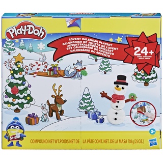 Play-Doh Adventskalender für Kinder ab 3 Jahren mit mehr als 24 Überraschungen, Spielmatten und 24 Play-Doh Dosen in sortierten Farben, F2377