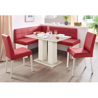 massivline & more Anna 4-tlg. holzwerkstoff mit farbe weiß/lotos 5269 rot/rot/weiß