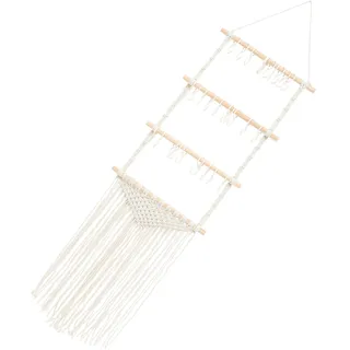 CIYODO Haarnadelspeicher Wandregal Aus Makramee Display Für Haarschmuck Organizer Zur Aufbewahrung Von Stirnbändern Aufhänger Für Haarspangen Gewebte Wand Mädchen Anhänger Holz Bohemien