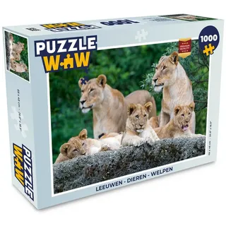 MuchoWow Puzzle Löwen - Tiere - Jungtiere, 1000 Puzzleteile, Foto-Puzzle, Bilderrätsel, Puzzlespiele, Klassisch 48 cm x 68 cm x 2 cm