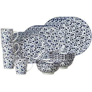 Ritzenhoff Breker Kombiservice, Blau, Weiß, Keramik, 20-teilig, Rund, 2x2x2 cm, Essen & Trinken, Geschirr, Geschirr-Sets, Kombiservice