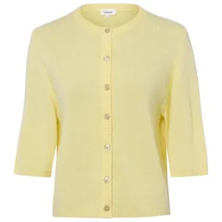 s.Oliver Strickjacke aus Alpaka-Mix mit Halbarm Gelb 44