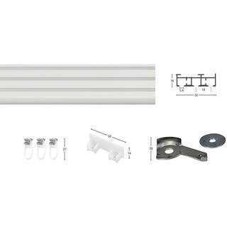 Gardinenschiene »Flächenvorhangschiene Compact«, 3 läufig-läufig, Wunschmaßlänge, für Paneele oder Vorhänge mit Gleiter, verlängerbar, 75599167-0 weiß