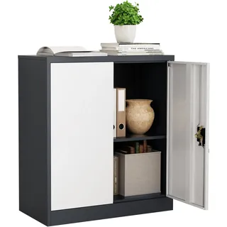 VCM Malivo 2fach Aktenschrank 90 x 80 x 40 schwarz
