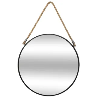 Wellhome Runder Spiegel 38 cm Schwarz