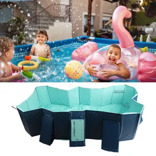 Faltbarer, Nicht Aufblasbarer Pool Für Familie Und Haustiere, Robustes Pvc, 2,6 M