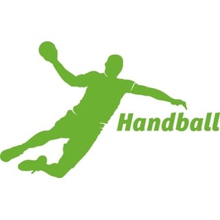 GRAZDesign Wandtattoo Handball Kinderzimmer | Wandaufkleber Teenager Sportler Spieler | Wandsticker Turnhalle Sport Jugendzimmer - 91x57cm / 063 lindgrün