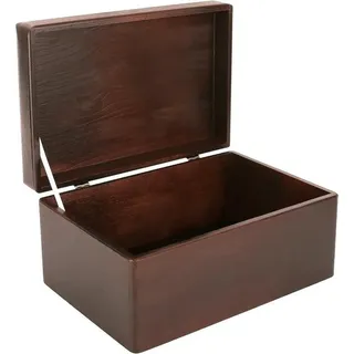 Creative Deco Holzkiste mit Deckel Groß Erinnerungsbox Baby Holzbox 30 x 20 x 14 cm, mit Scharnieren braun