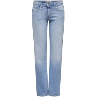 ONLY Damen Onllopez Low Waist Straight DNM Jeans, Light Blue Denim, 27W x 32L - 27W / 32L