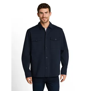 Langarmhemd TOM TAILOR, Herren, Gr. M, N-Gr, sky captain blau, Web, Obermaterial: 77% Baumwolle, 18% Polyamid, 5% Elasthan, unifarben, normal hüftbedeckend, Rundhals, Hemden, im Overshirt-Style und mit Hemdkragen