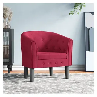 furnicato Cocktailsessel Clubsessel 70 x 56 x 68 cm Weinrot (1-St), Gepolsterter Akzentsessel mit Knopfheftung für dein Wohnzimmer rot