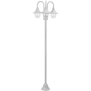 vidaXL Laterne Aluminium 220 cm 3-Laterne weiß