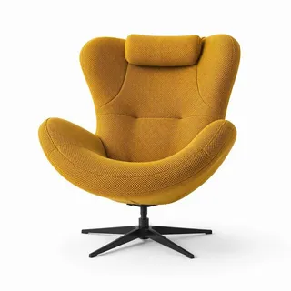 Xlmoebel Drehsessel Drehbarer gelber Ohrensessel aus Italien im modernen Design (1-St), Made in Europa gelb