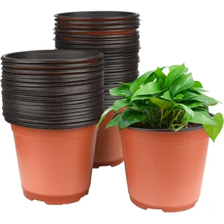50Stk 15CM Pflanztöpfe Pflanzentöpfe Anzucht Klein Blumentopf Plastik Rund Anzuc