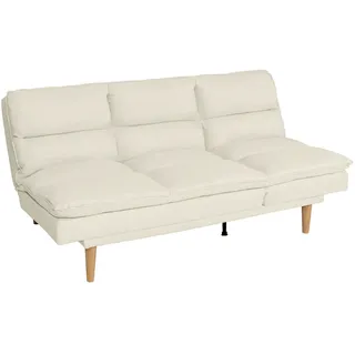 Mendler Schlafsofa HWC-M79, Gästebett Schlafcouch Couch Sofa, Schlaffunktion Liegefläche 180x110cm ~ Stoff/Textil creme