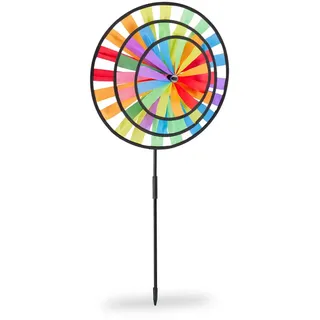 Relaxdays Windrad Gartenstecker 73,5 x 35,5 cm Mehrfarbig