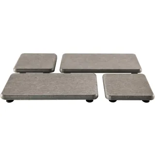 NiuYichee Set mit 4 wasserabsorbierenden Kieselstein-Untersetzern, Kieselgur Erde Seifenhalter, Seifenschale, wasserabsorbierender Stein, Getränkeflaschen, Pflanzen und Kosmetikflaschen (grau)
