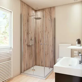 Breuer Duschrückwand Holzoptik Braun