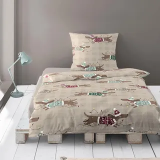 Bettwäsche Dormabell Mako Satin 4211-80 Weihnachts Dackel 135x200