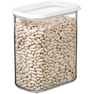 Mepal - Lebensmittelbehälter Rechteckige Modula - Transparente Vorratsbox mit Deckel - Küchenorganizer & Aufbewahrungsbox aus Kunststoff - Stapelbar & Luftdicht - 1500 ml - White