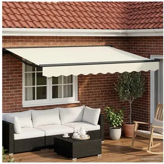 vidaXL Manueller Markisenrahmen mit LEDs Creme 2,5 x 2 m