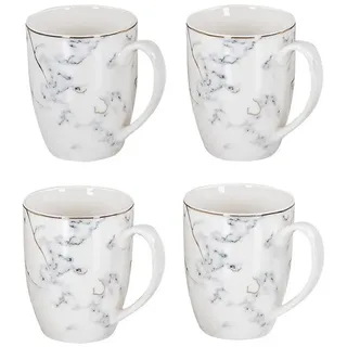 levandeo Kaffeetasse 0,3 l Weiß Gold 4 St.