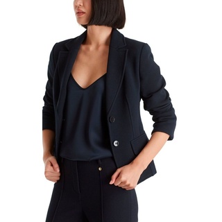 Marc Cain Kurzblazer "Collection Graphic Booster" Premium Damenmode Blazer im Tailoring-Fit blau