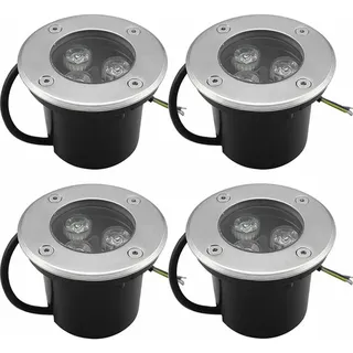 4er-pack Led-einbaustrahler Für Den Außenbereich, 3 W, Ip65, Runde Led-einbaustrahler Für Terrasse, Garten, Wege, Hof Und Garage, Warmweiß