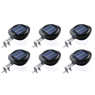 GVOREE Solarlampen für Außen, IP55 Wasserdicht 100LM ,6 Stück Warmweiß | Dachrinnen solarleuchten, Solar Gartenbeleuchtung Zaunlicht für Zaun, Patio, Gehwege, Hof, Garage, Eave