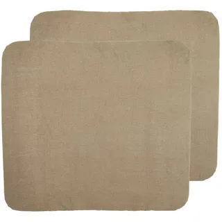 Meyco Wickelauflagenbezug 2er Pack 75x85cm Frottee Spannlaken Taupe | Baumwoll-Mix - Wickelunterlage - Oeko Tex zertifiziert - kuschelig weich & hautfreundlich - waschbar & trocknergeeignet