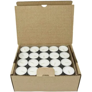 Natürliche, parfümfreie Teelichter aus Sojawachskerzen reines Wachs, paraffinfrei, im recycelbaren Aluminiumbecher, plastikfrei (120 Teelichter - 4 Stunden Brenndauer pro Kerze)