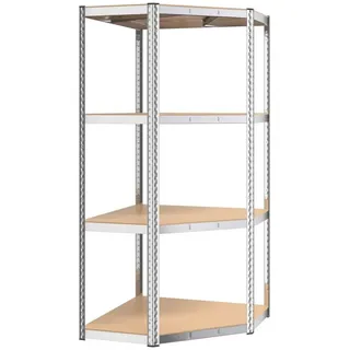 vidaXL Eckregal 4 Böden 60 x 30 x 120 cm Silber