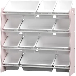 [en.casa] Kinderregal Vestnes 78 x 86 x 27 cm MDF rosa/weiß