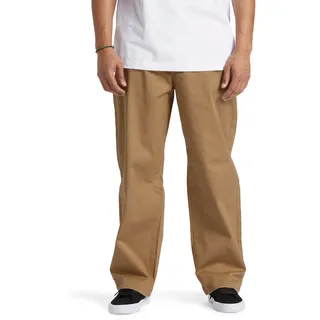 Funktionshose DC SHOES "Worker Baggy", Herren, Gr. 32, Länge 34, beige (incense), [Hauptstoff] 99% Baumwolle, 1% Elasthan, Hosen Funktionshose