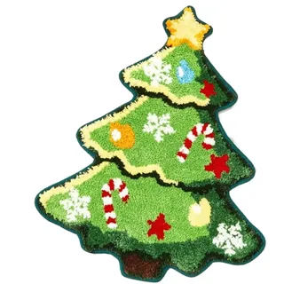 Generisch Weihnachtsmatte | Weihnachtsbaum Badezimmer Vorleger | Niedliches Design Waschbar Rutschfester Boden Teppich | Für Wohnungstür Badewanne Wohnzimmer Dusche Toilette Bereich Küche