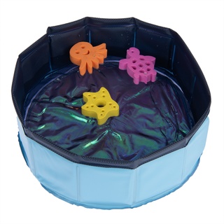Kitty Pool mit schwimmfähigem Spielzeug blau Ø30xH10cm Katze
