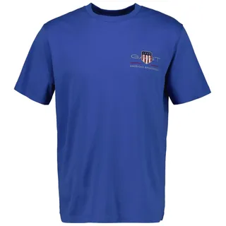 GANT Herren T-Shirt - REG ARCHIVE SHIELD EMB, Rundhals, kurzarm, Stickerei Blau (Rich Blue) M