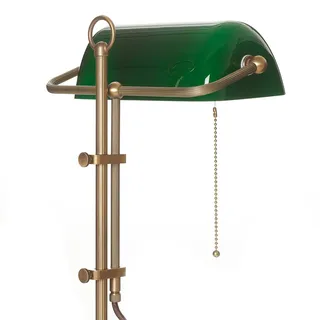 Berliner Messinglampen Schreibtischlampe TULSI, grün, für Wohn- / Esszimmer, Glas, Antik, Tischlampe - cm - cm - 50 cm