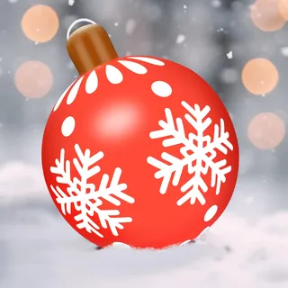 Weihnachten Aufblasbar Ball,66CM Weihnachtskugeln Outdoor Aufblasbar,Aufblasbar Weihnachtskugel,Geeignet für Weihnachtsdekoration, Heimdekoration und Gartendekoration Im Freien (Rot A