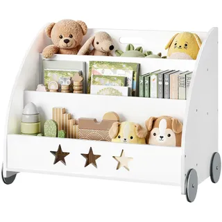 Woltu Kinderregal KR002 3 Regale Holz weiß