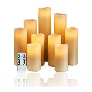 LANOR LED Schwibbogen Flammenlose Kerze,batteriebetrieben,LED-Kerzenset mit Fernbedienung (9-tlg)
