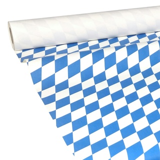 JUNOPAX Papiertischdecke Raute weiß-blau 50m x 1,00m, nass- und wischfest